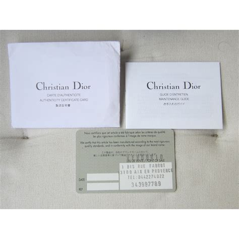 dior authentic card